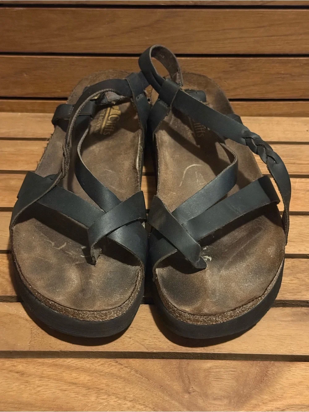 White Mountain Black Strappy Platform Sandals